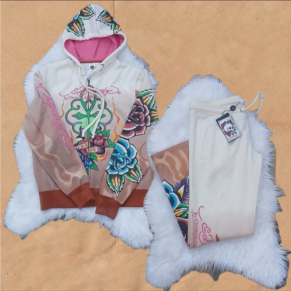 Rare Vintage NWT Ed Hardy Sweat Suit - Picture 2 of 2